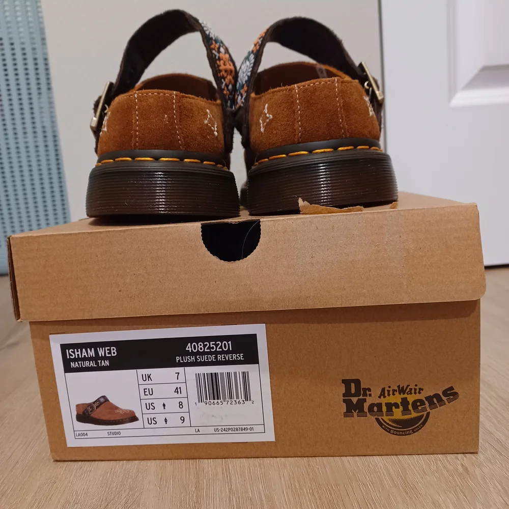 Dr. Martens Brown Isham Suede & Jacquard Mules (Womens 9/Mens 8) NWT - Picture 8 of 8